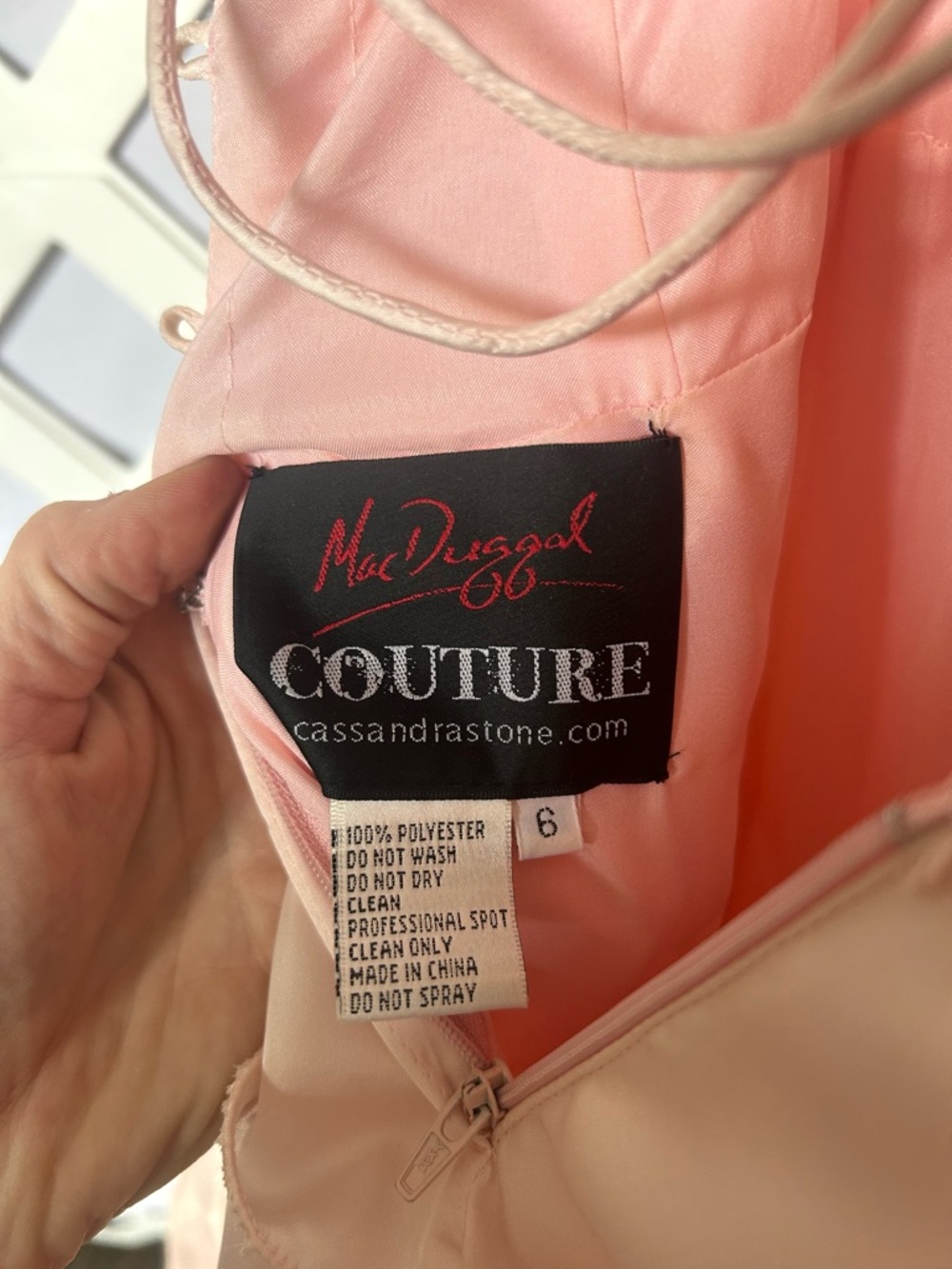Mac Duggal Couture Pink Ruffle Prom Dress One Shoulder Beaded Formal 6 Blush - Picture 6 of 9